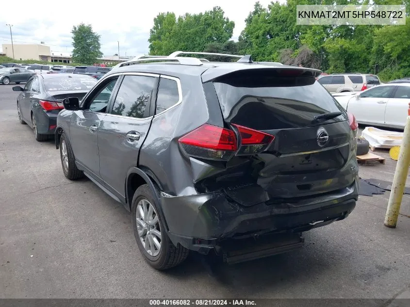 2017 Nissan Rogue S/Sv VIN: KNMAT2MT5HP548722 Lot: 40166082