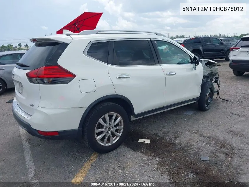 2017 Nissan Rogue S/Sl VIN: 5N1AT2MT9HC878012 Lot: 40167201