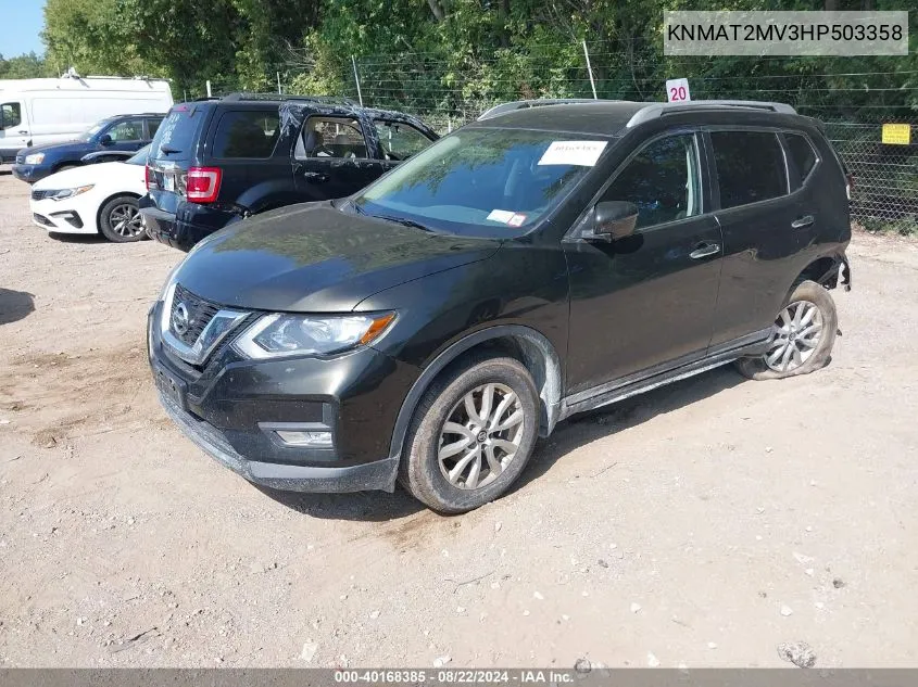 2017 Nissan Rogue Sv VIN: KNMAT2MV3HP503358 Lot: 40168385