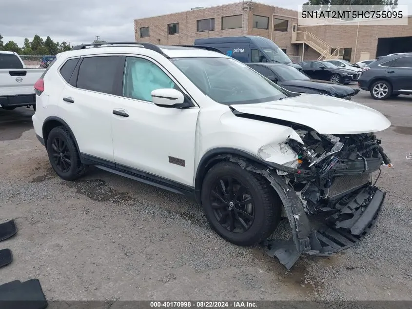 2017 Nissan Rogue Sv VIN: 5N1AT2MT5HC755095 Lot: 40170998