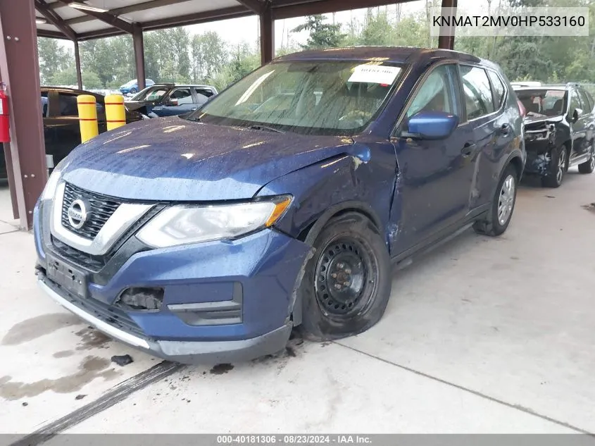 2017 Nissan Rogue S VIN: KNMAT2MV0HP533160 Lot: 40181306