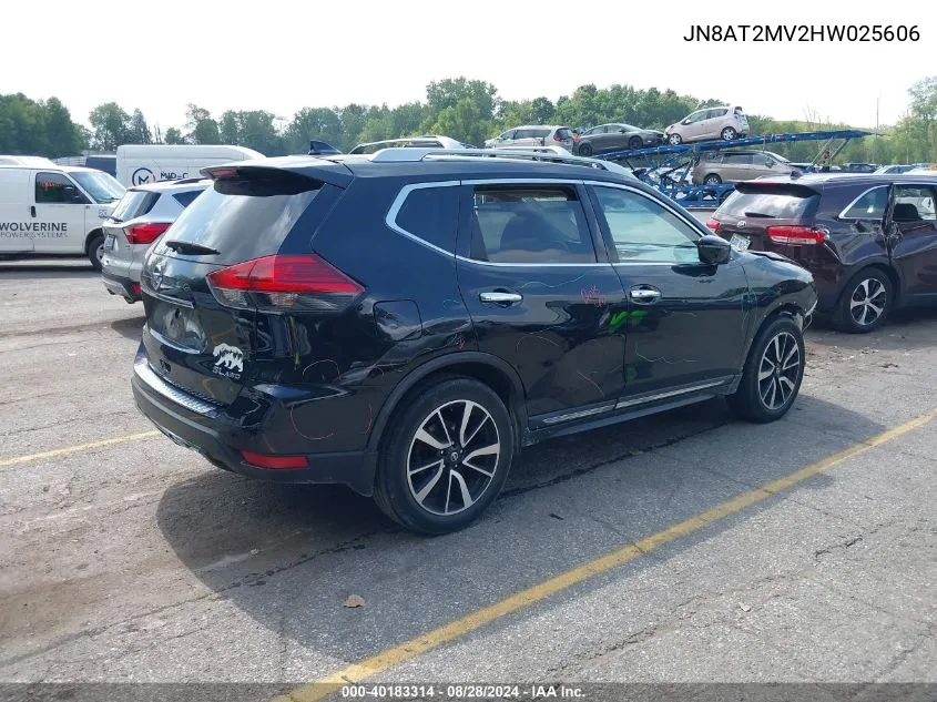 2017 Nissan Rogue Sl VIN: JN8AT2MV2HW025606 Lot: 40183314