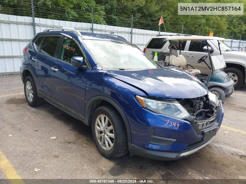 2017 Nissan Rogue Sv VIN: 5N1AT2MV2HC857164 Lot: 40187349