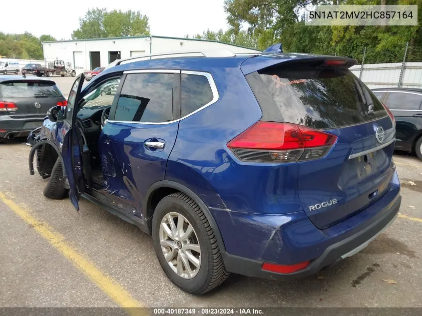 2017 Nissan Rogue Sv VIN: 5N1AT2MV2HC857164 Lot: 40187349