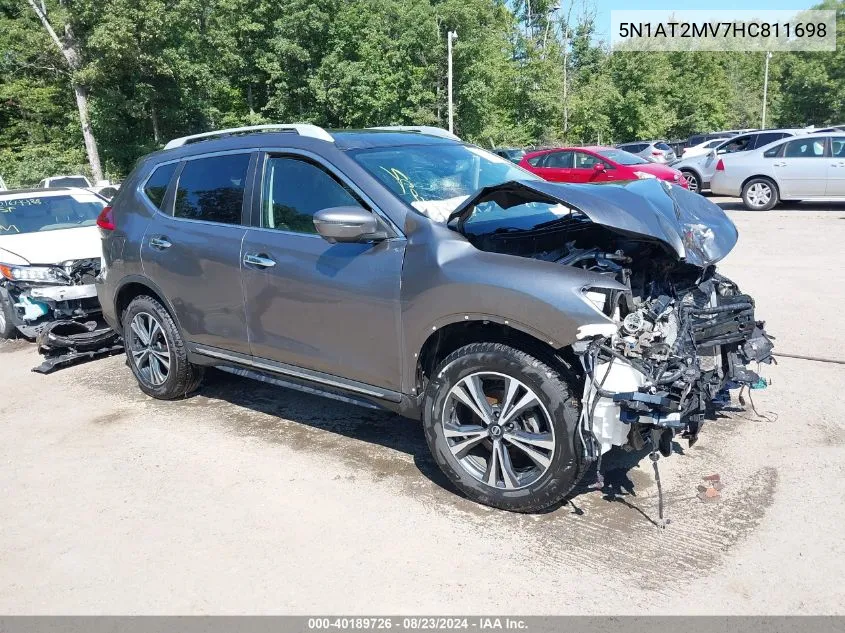 2017 Nissan Rogue Sl VIN: 5N1AT2MV7HC811698 Lot: 40189726