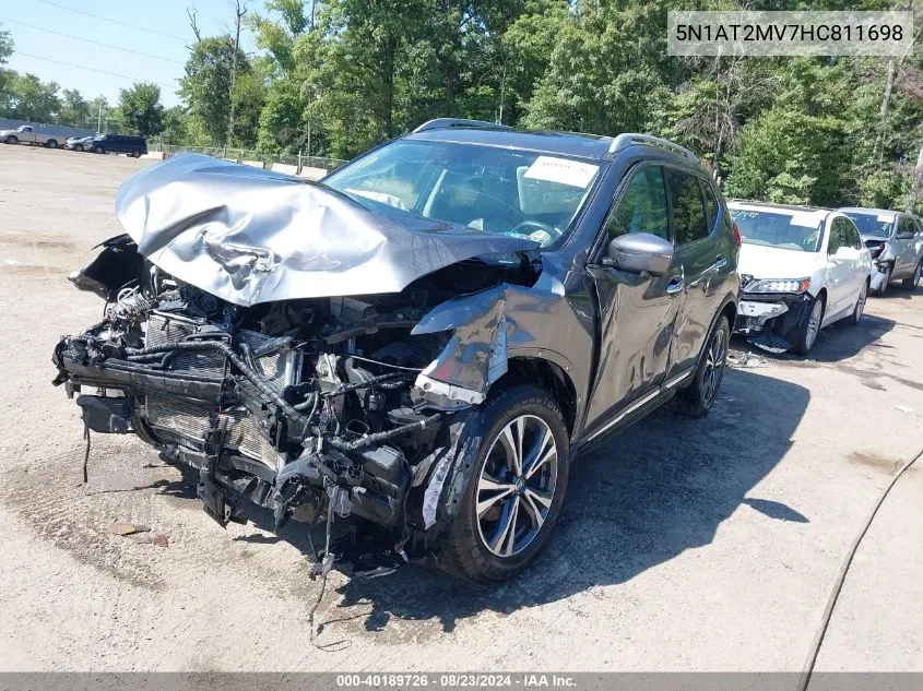 2017 Nissan Rogue Sl VIN: 5N1AT2MV7HC811698 Lot: 40189726