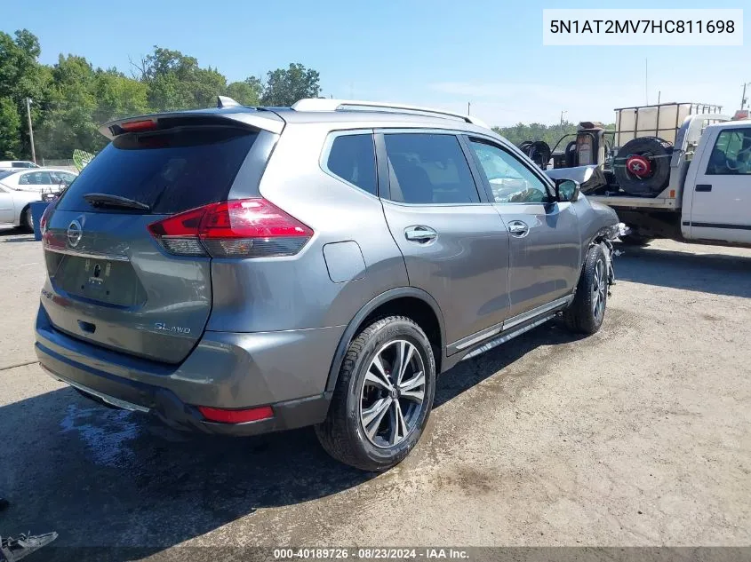 2017 Nissan Rogue Sl VIN: 5N1AT2MV7HC811698 Lot: 40189726