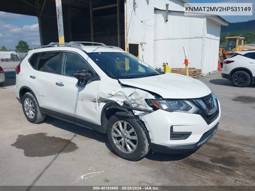 2017 Nissan Rogue Sv VIN: KNMAT2MV2HP531149 Lot: 40193950