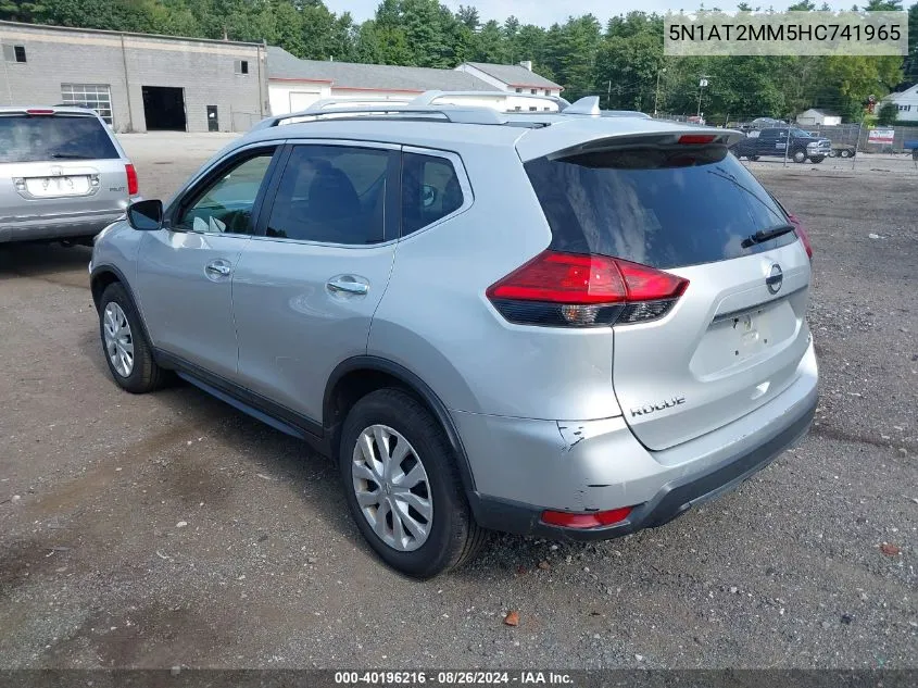 2017 Nissan Rogue S VIN: 5N1AT2MM5HC741965 Lot: 40196216