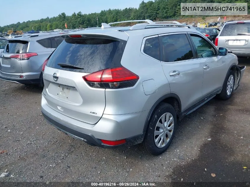 2017 Nissan Rogue S VIN: 5N1AT2MM5HC741965 Lot: 40196216