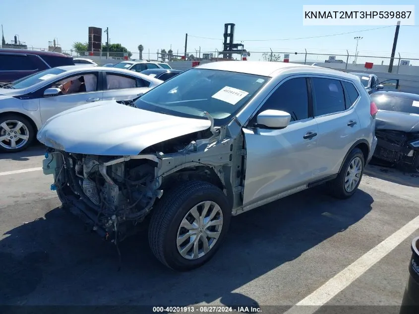 2017 Nissan Rogue S VIN: KNMAT2MT3HP539887 Lot: 40201913