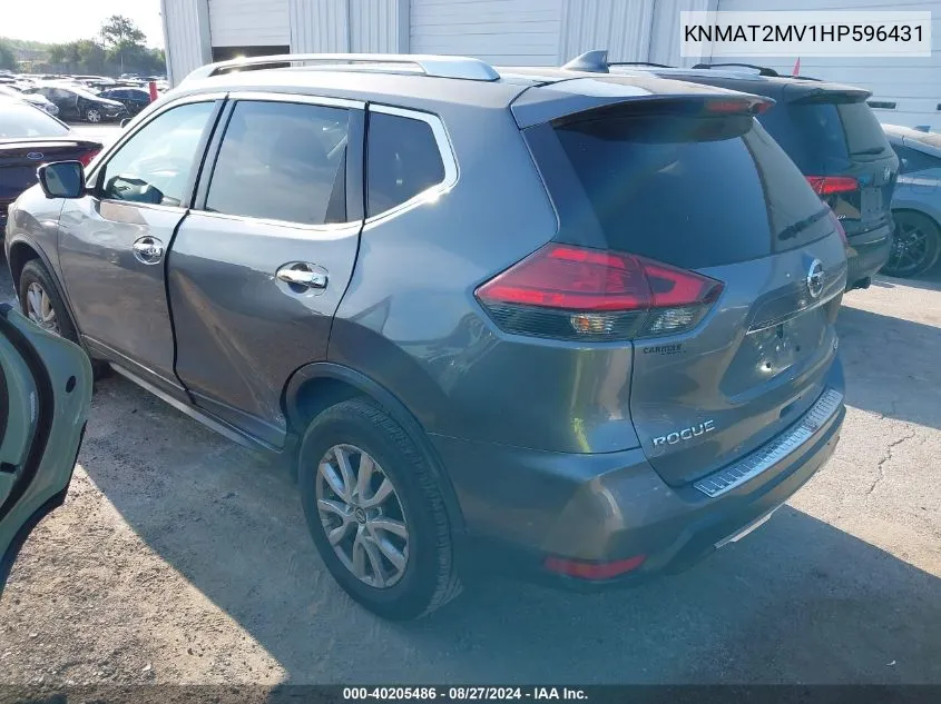 2017 Nissan Rogue Sv VIN: KNMAT2MV1HP596431 Lot: 40205486