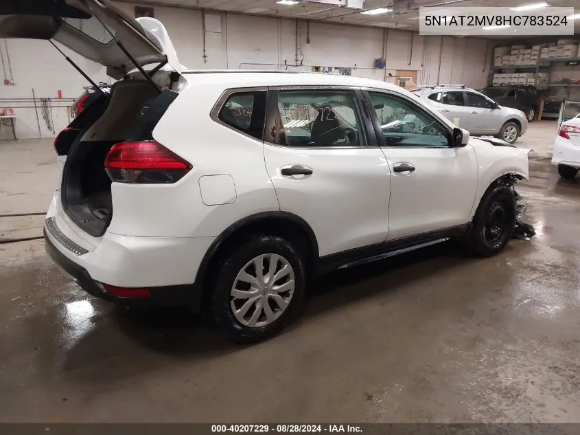 2017 Nissan Rogue S VIN: 5N1AT2MV8HC783524 Lot: 40207229