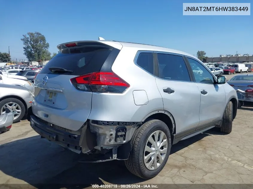 2017 Nissan Rogue S VIN: JN8AT2MT6HW383449 Lot: 40208715