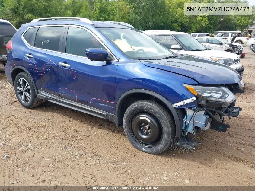 2017 Nissan Rogue Sl VIN: 5N1AT2MV7HC746478 Lot: 40208937