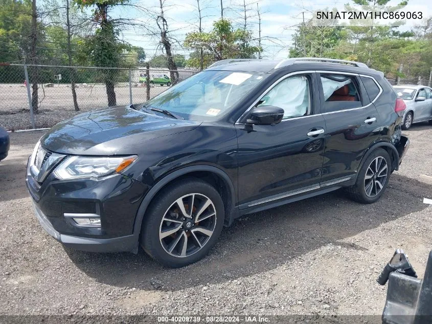 2017 Nissan Rogue S/Sl/Sv VIN: 5N1AT2MV1HC869063 Lot: 40209739