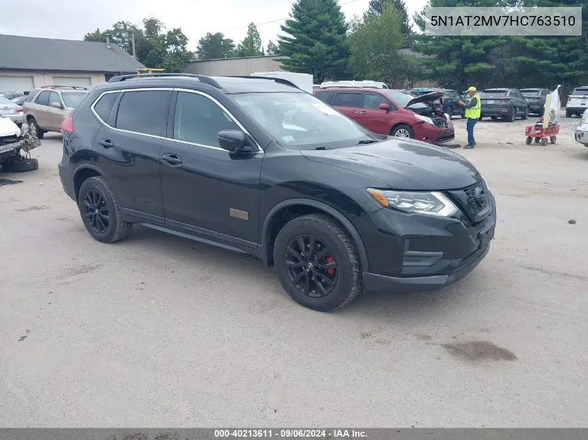 2017 Nissan Rogue Sv/Sl VIN: 5N1AT2MV7HC763510 Lot: 40213611