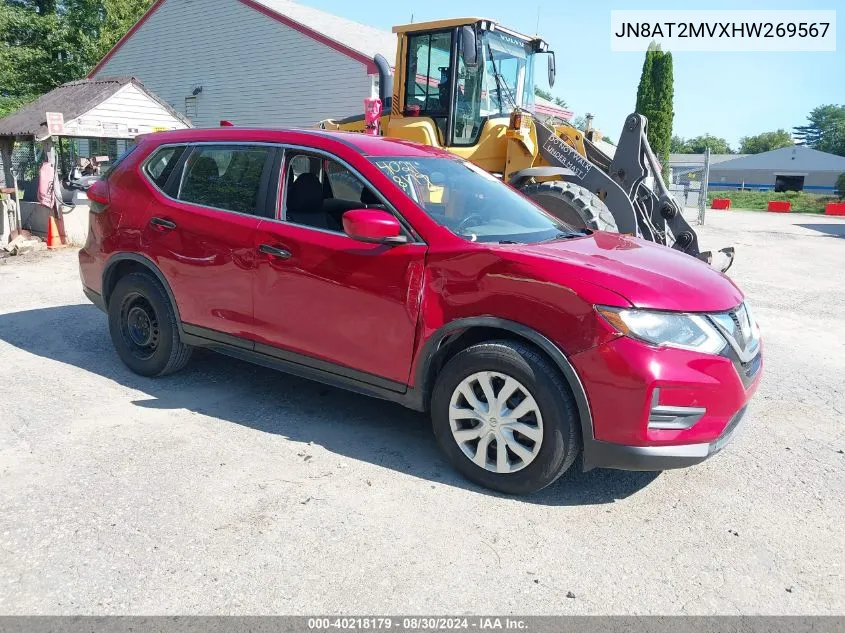 2017 Nissan Rogue S VIN: JN8AT2MVXHW269567 Lot: 40218179