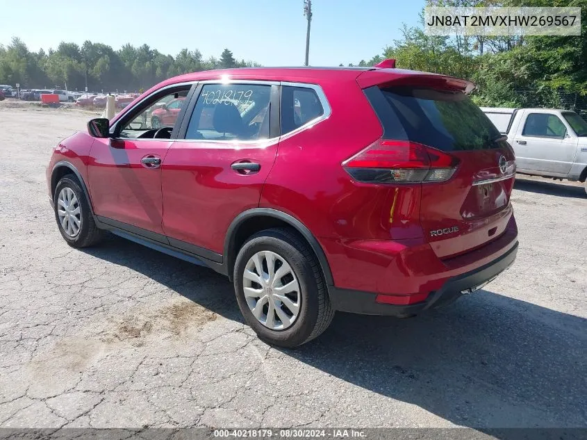 2017 Nissan Rogue S VIN: JN8AT2MVXHW269567 Lot: 40218179