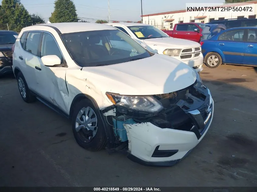 2017 Nissan Rogue S VIN: KNMAT2MT2HP560472 Lot: 40218549