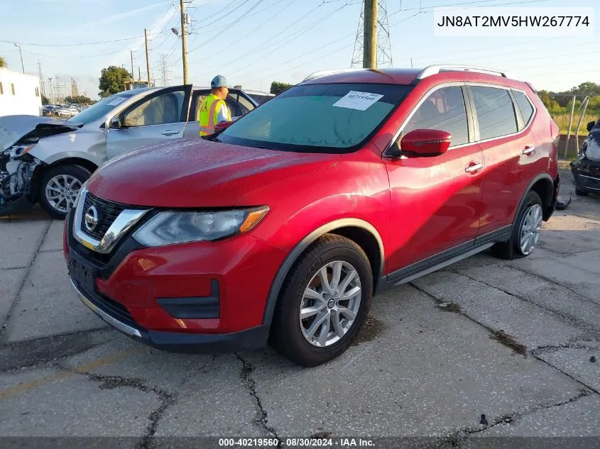 2017 Nissan Rogue Sv VIN: JN8AT2MV5HW267774 Lot: 40219560