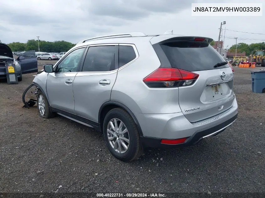 2017 Nissan Rogue Sv VIN: JN8AT2MV9HW003389 Lot: 40222731