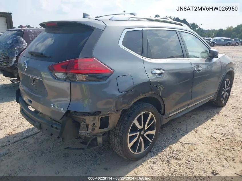 2017 Nissan Rogue Sl VIN: JN8AT2MV6HW025950 Lot: 40228114