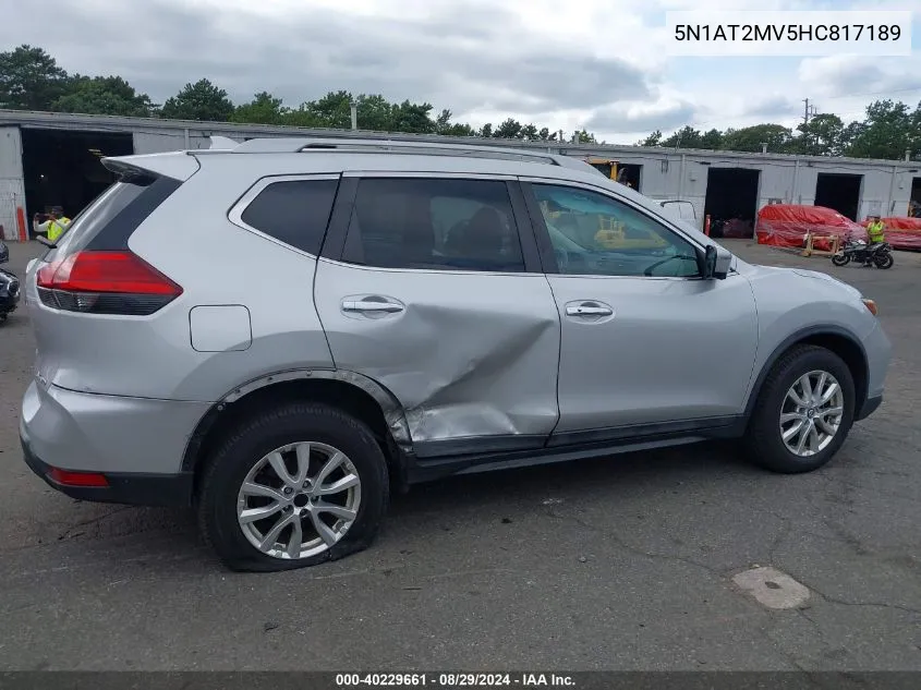 2017 Nissan Rogue Sv VIN: 5N1AT2MV5HC817189 Lot: 40229661