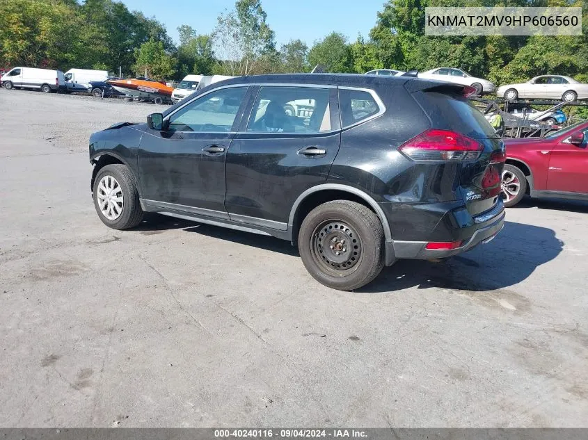 2017 Nissan Rogue S VIN: KNMAT2MV9HP606560 Lot: 40240116