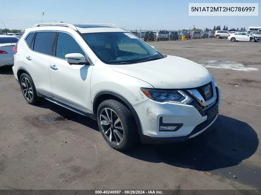 2017 Nissan Rogue Sl VIN: 5N1AT2MT2HC786997 Lot: 40240597