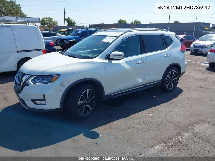 2017 Nissan Rogue Sl VIN: 5N1AT2MT2HC786997 Lot: 40240597