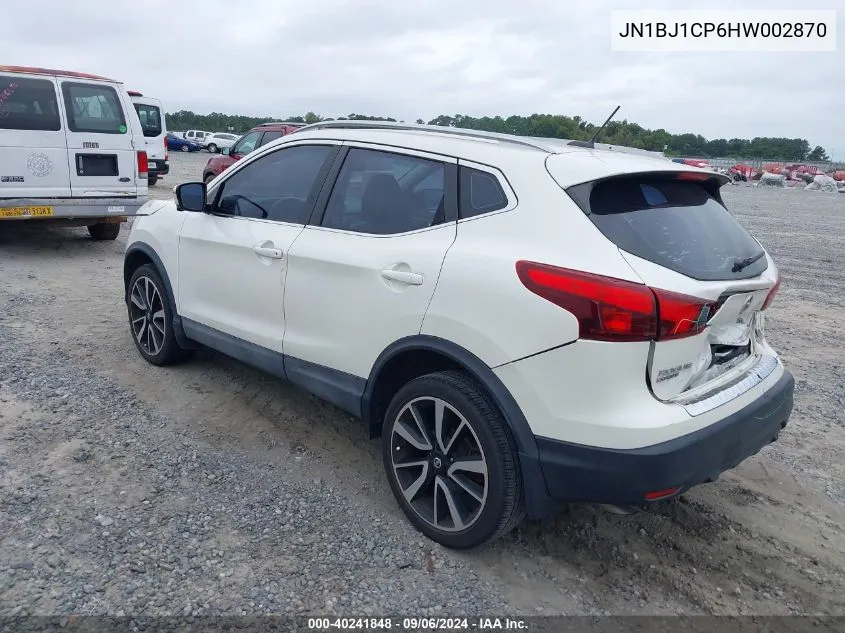 2017 Nissan Rogue Sport S/Sv/Sl VIN: JN1BJ1CP6HW002870 Lot: 40241848