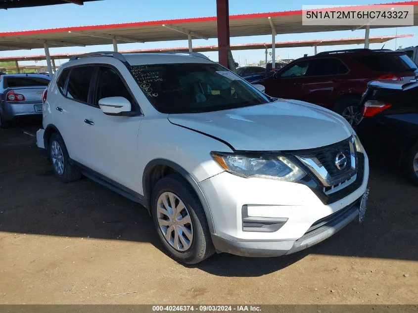 2017 Nissan Rogue S VIN: 5N1AT2MT6HC743327 Lot: 40246374