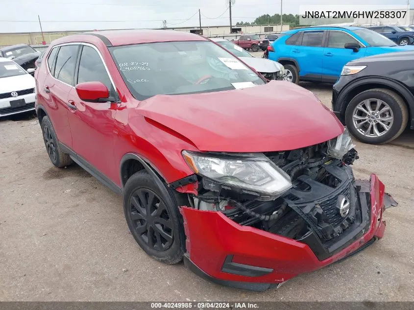 2017 Nissan Rogue S VIN: JN8AT2MV6HW258307 Lot: 40249985