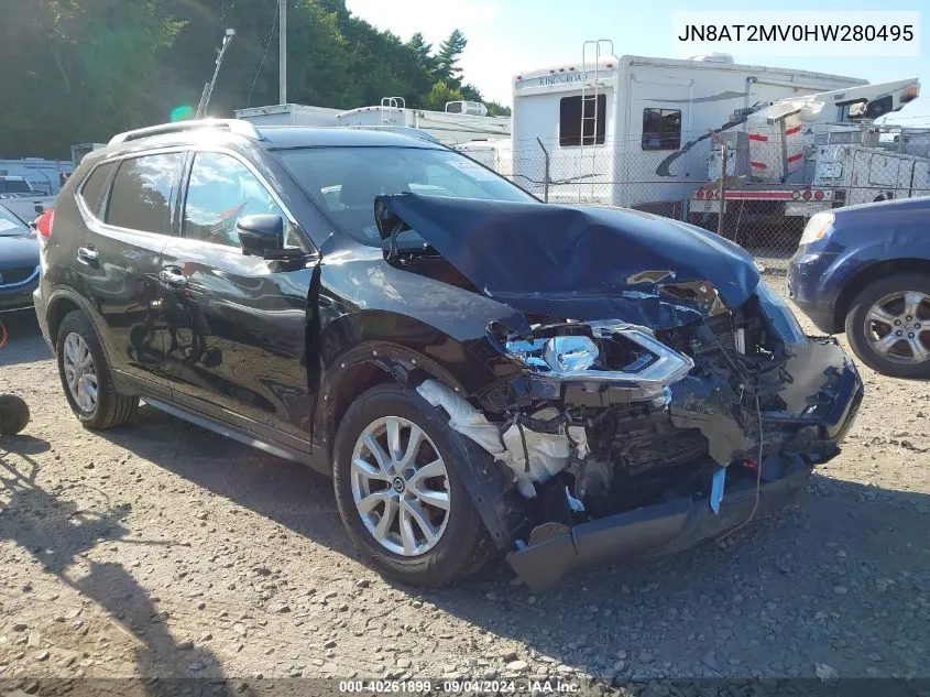 2017 Nissan Rogue Sv VIN: JN8AT2MV0HW280495 Lot: 40261899