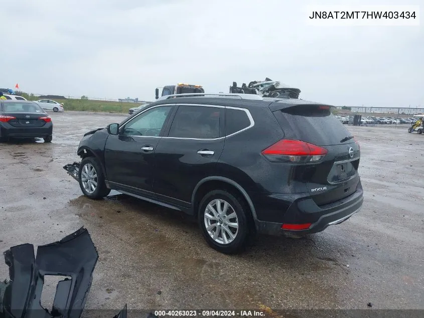 2017 Nissan Rogue Sv VIN: JN8AT2MT7HW403434 Lot: 40263023