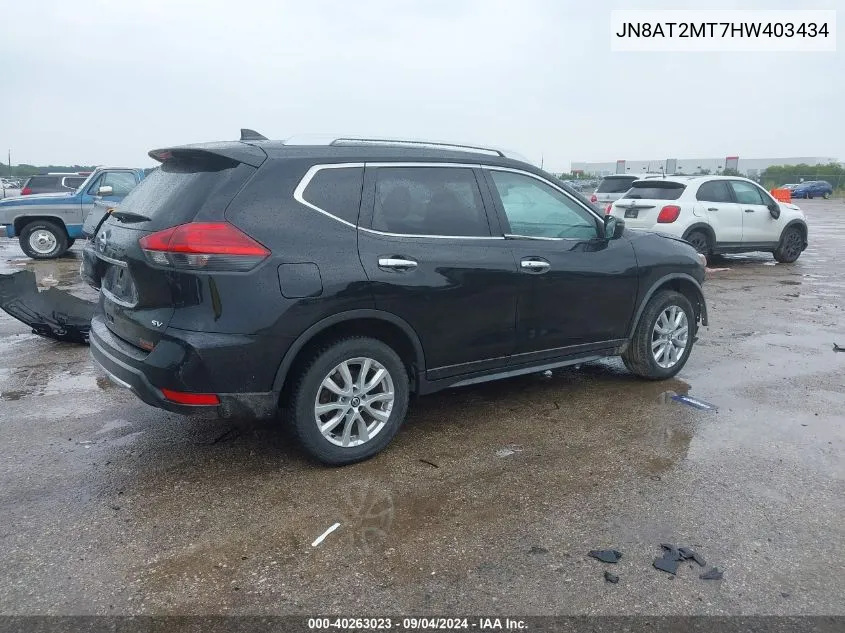 2017 Nissan Rogue Sv VIN: JN8AT2MT7HW403434 Lot: 40263023