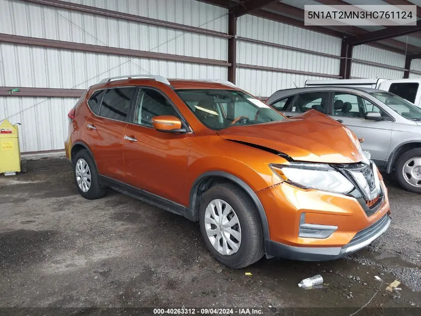 2017 Nissan Rogue Sv VIN: 5N1AT2MN3HC761124 Lot: 40263312