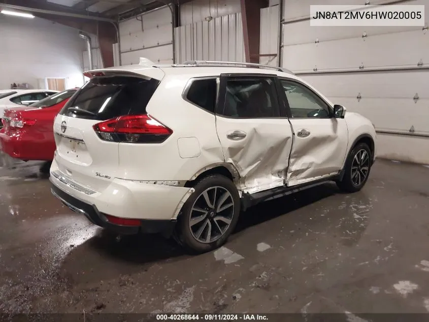 2017 Nissan Rogue S/Sl/Sv VIN: JN8AT2MV6HW020005 Lot: 40268644