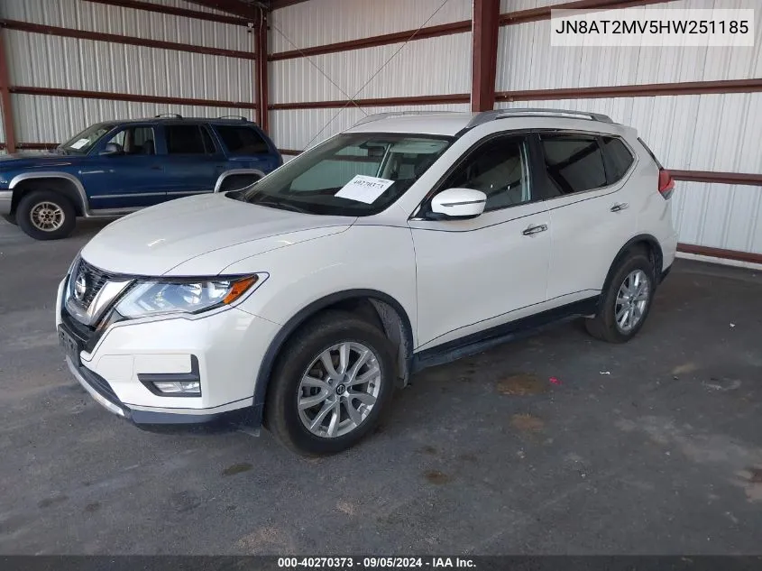 2017 Nissan Rogue S/Sl/Sv VIN: JN8AT2MV5HW251185 Lot: 40270373