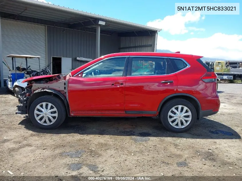 2017 Nissan Rogue S VIN: 5N1AT2MT5HC833021 Lot: 40276169