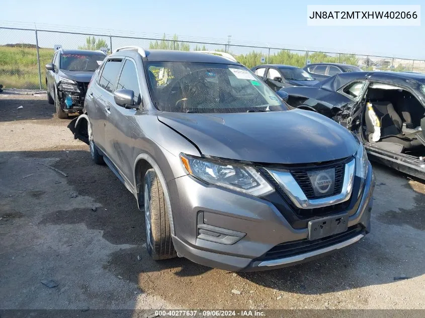 2017 Nissan Rogue S VIN: JN8AT2MTXHW402066 Lot: 40277637