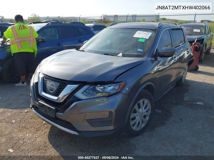 2017 Nissan Rogue S VIN: JN8AT2MTXHW402066 Lot: 40277637