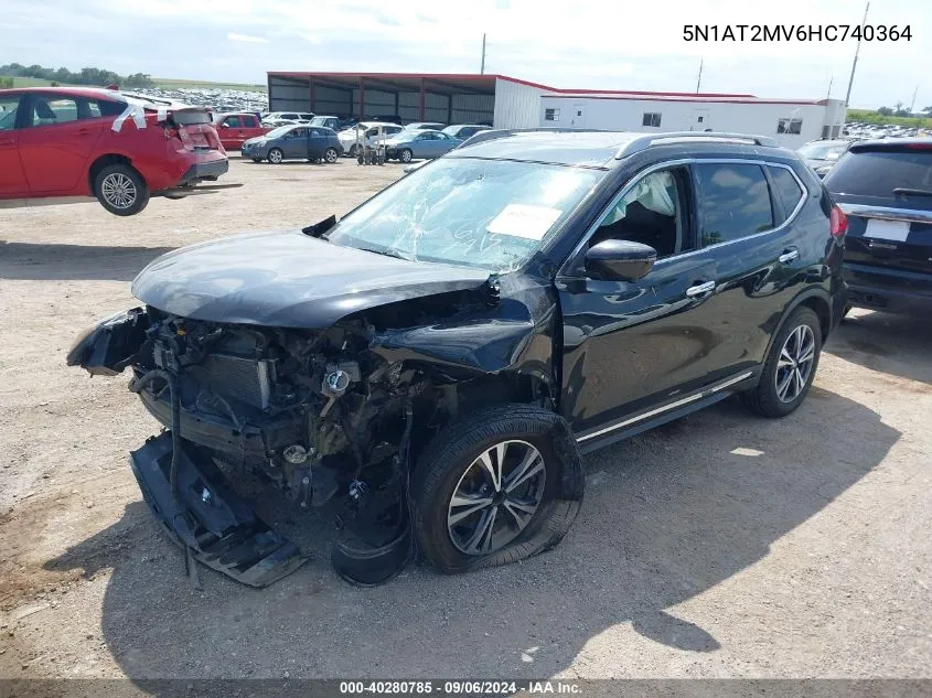 2017 Nissan Rogue Sl VIN: 5N1AT2MV6HC740364 Lot: 40280785