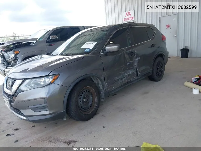 2017 Nissan Rogue S VIN: 5N1AT2MTXHC882599 Lot: 40282381