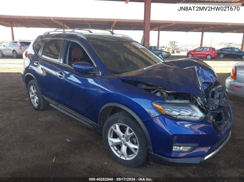 2017 Nissan Rogue Sl VIN: JN8AT2MV2HW021670 Lot: 40282848