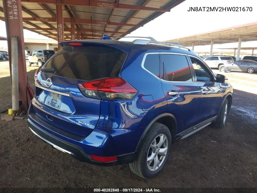 2017 Nissan Rogue Sl VIN: JN8AT2MV2HW021670 Lot: 40282848