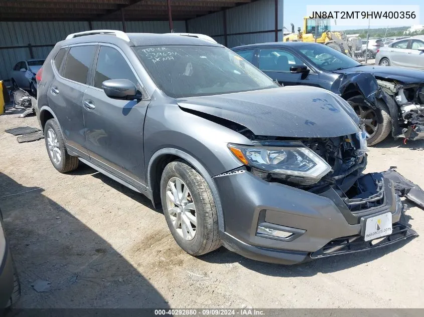 2017 Nissan Rogue Sv VIN: JN8AT2MT9HW400356 Lot: 40292880