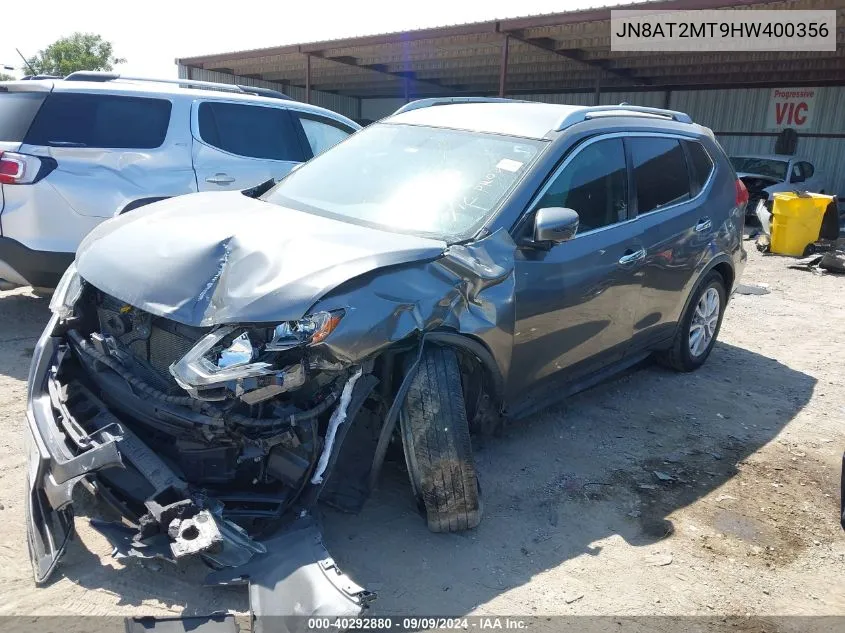 2017 Nissan Rogue Sv VIN: JN8AT2MT9HW400356 Lot: 40292880