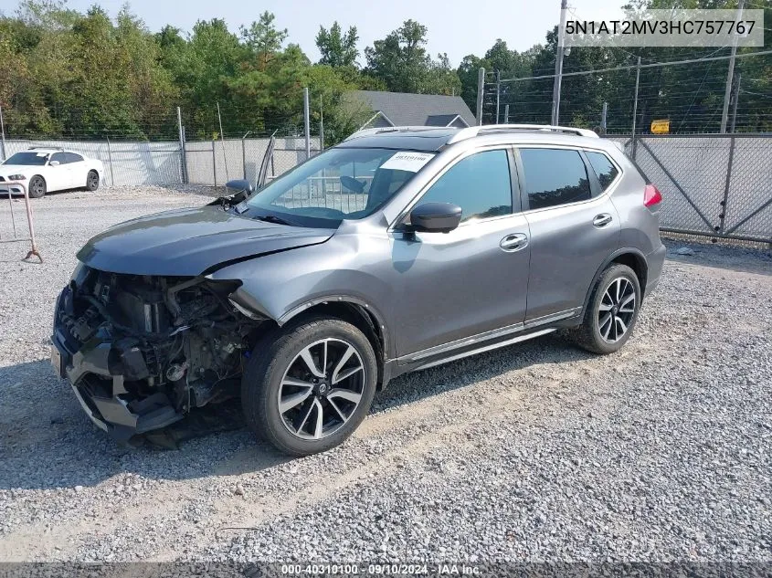 2017 Nissan Rogue S/Sl/Sv VIN: 5N1AT2MV3HC757767 Lot: 40310100